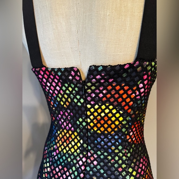 Revolve Trina Turk Renita Floral A-line Honeycomb Overlay Whimsigoth Dress Sz 4 - Picture 8 of 15